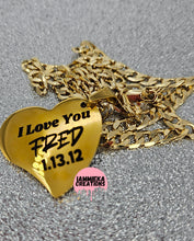 Load image into Gallery viewer, I LOVE YOU STAINLESS STEEL HEART CHAIN
