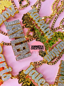 BLING NAMEPLATE NECKLACES  | IAMMIEKACREATIONS™