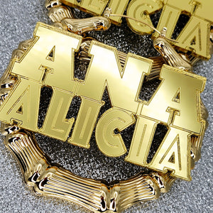 JUST MY NAME PLEASE NAMEPLATE EARRINGS