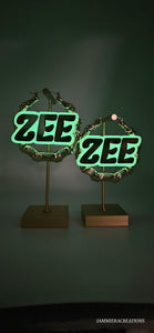 LIGHTS OUT (GLOW IN DARK) NAMEPLATE EARRINGS