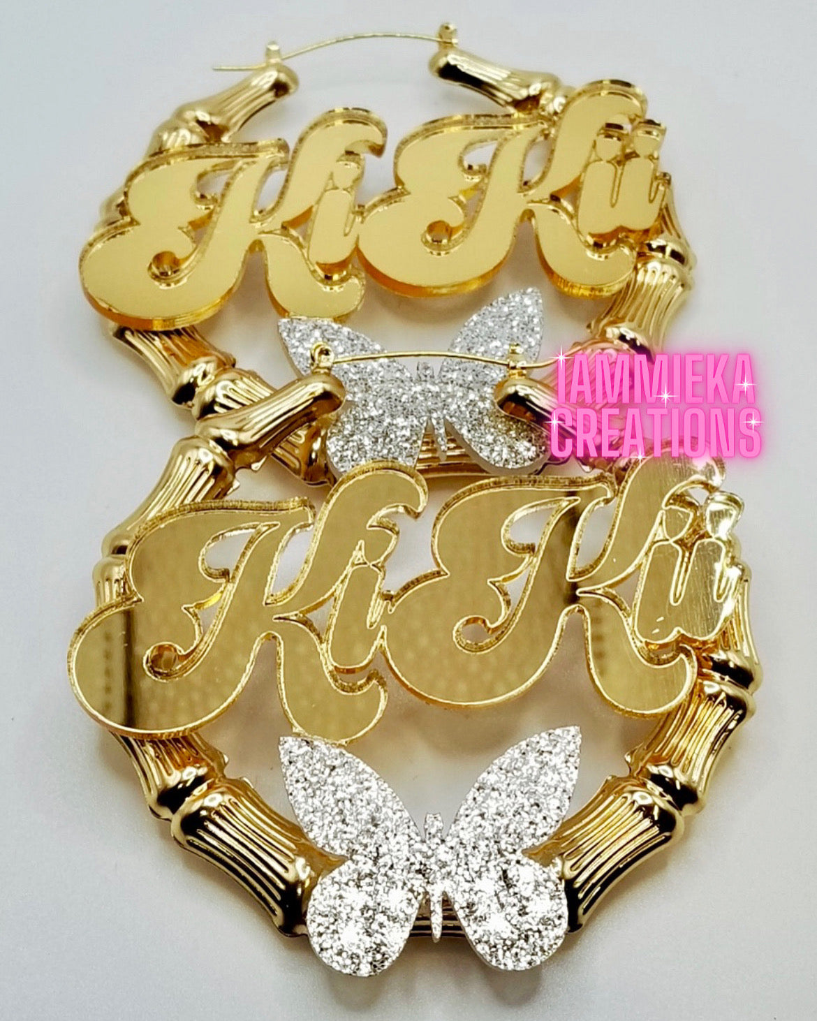 Real gold nameplate on sale earrings